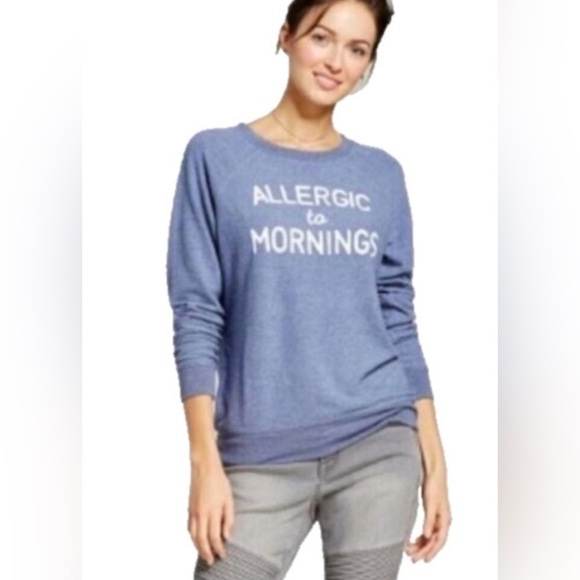 Grayson Threads lightweight sweatshirt. Size XL. Blue. “Allergic to Mornings”. - Picture 1 of 5